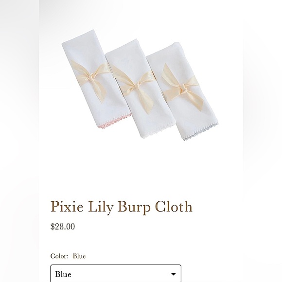 Pixie Lily Baby Couture Bundle Crochet Trim Beanie Hat & 2 Burp Cloths NWT Blue - Picture 6 of 6